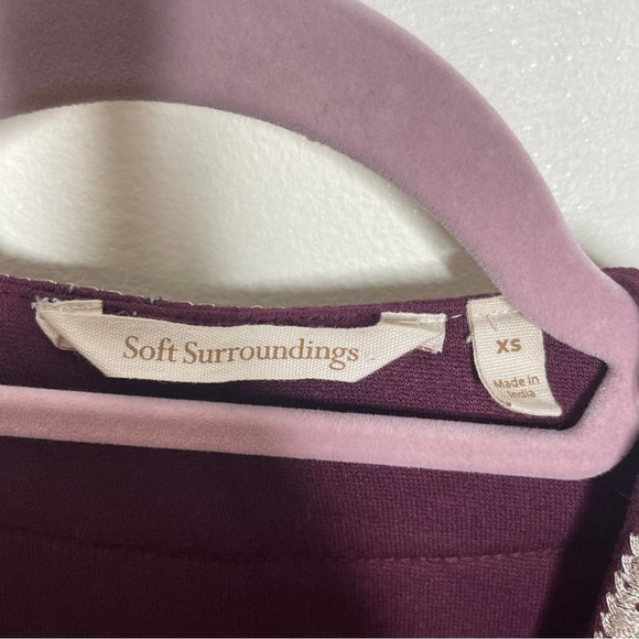 SOFT SURROUNDINGS Embroidered Bella Cozy Topper Cardigan Maroon {3E20} - Picture 4 of 5